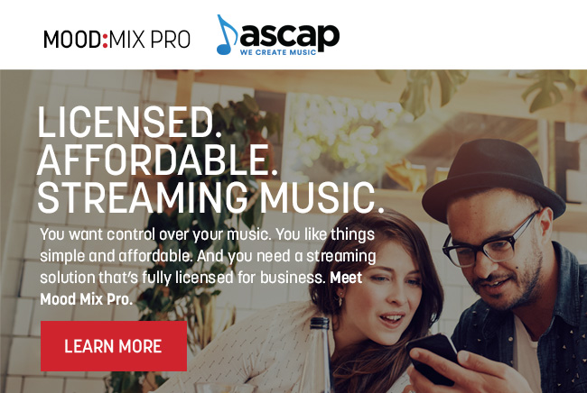 Licensed. Affordable. Streaming Music. You want control over your music. You like things simple and affordable. And you need a streaming solution that's fully licensed for business. Meet Mood Mix Pro.