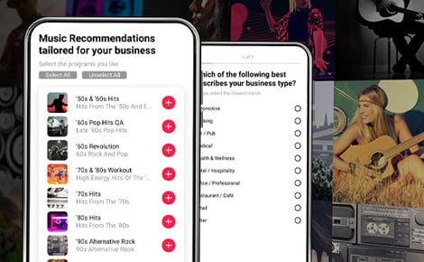 Mood Music Curator is included in all music for business subscription plans and provides music recommendations tailored to your business. No need to scroll through hundreds of playlists and thousands of songs, in a few quick and easy steps get music that your customers will love.