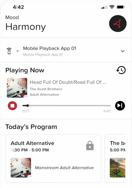 Mood Harmony music for business app.