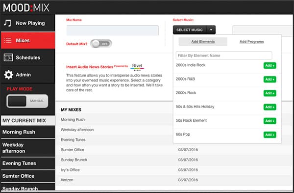 Mood Mix Pro music streaming for business