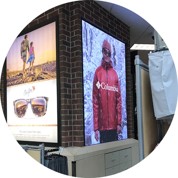 SCHEELS digital signage screens in store